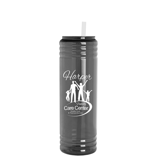 Liberty 24 oz. Gallop Flat White Reusable Single Wall Aluminum Water Bottle with Threaded Lid
